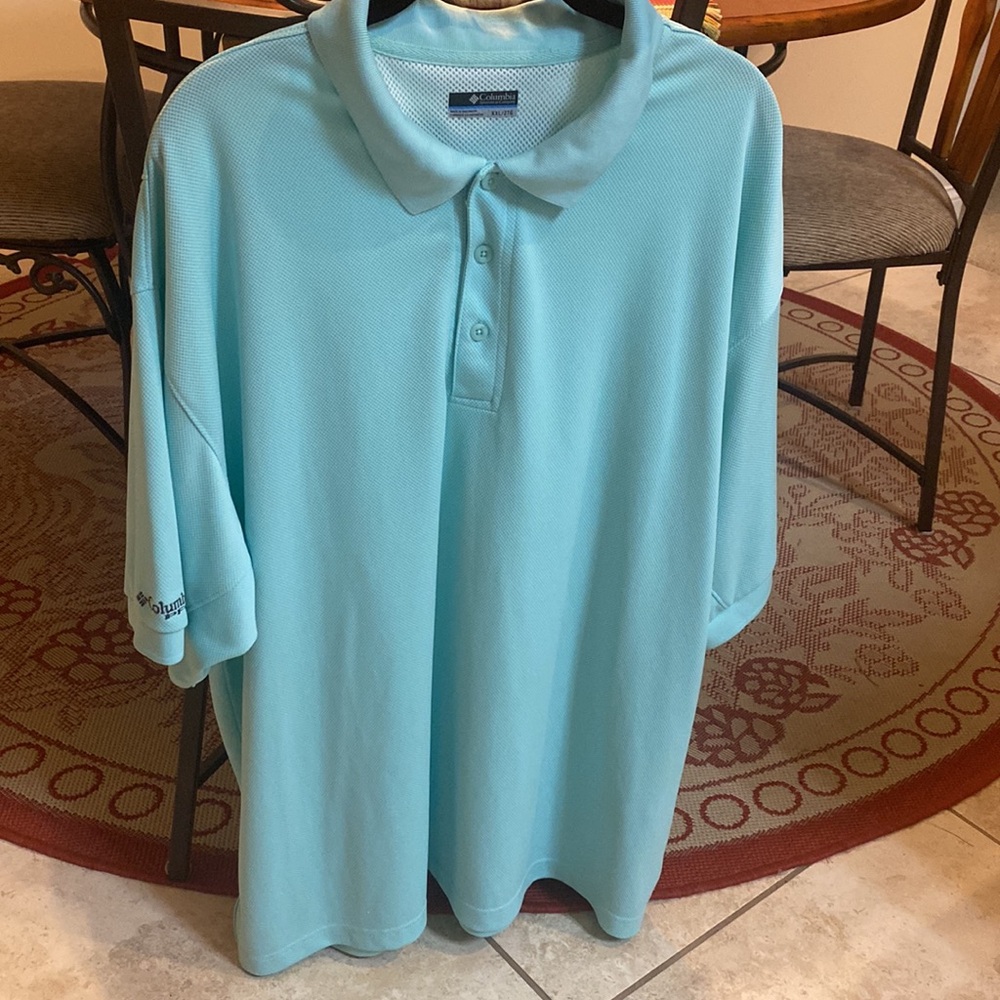Columbia PFG Omni-Shade Teal Vented Men’s Polo Shirt - Size 2XL EUC